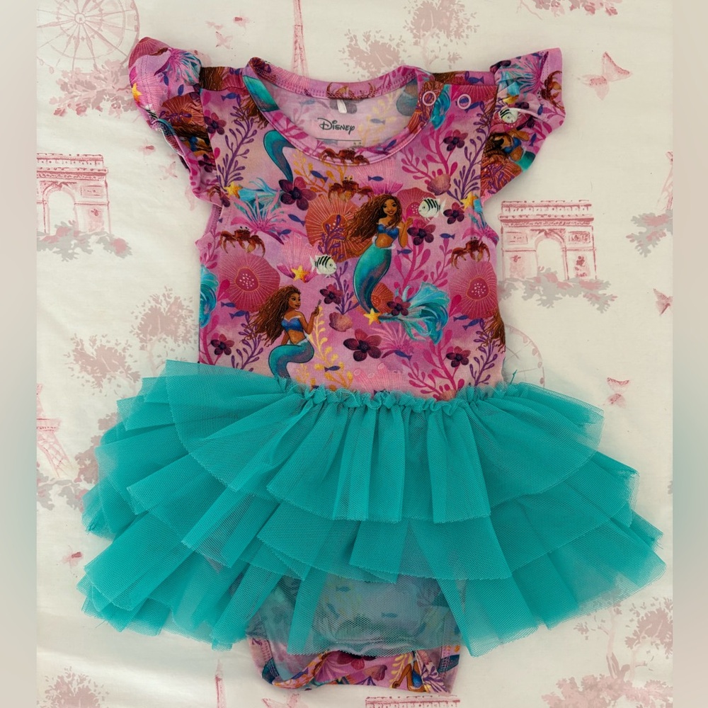 VGUC Posh Peanut - Disney’s The Little Mermaid Dress w/Tutu (Size 6-12mo)